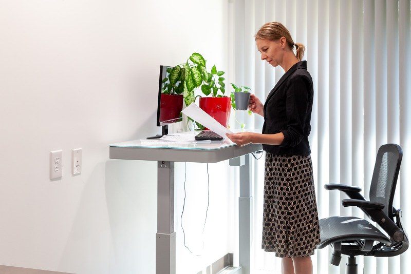 Standing desk in a Zipdesk private office